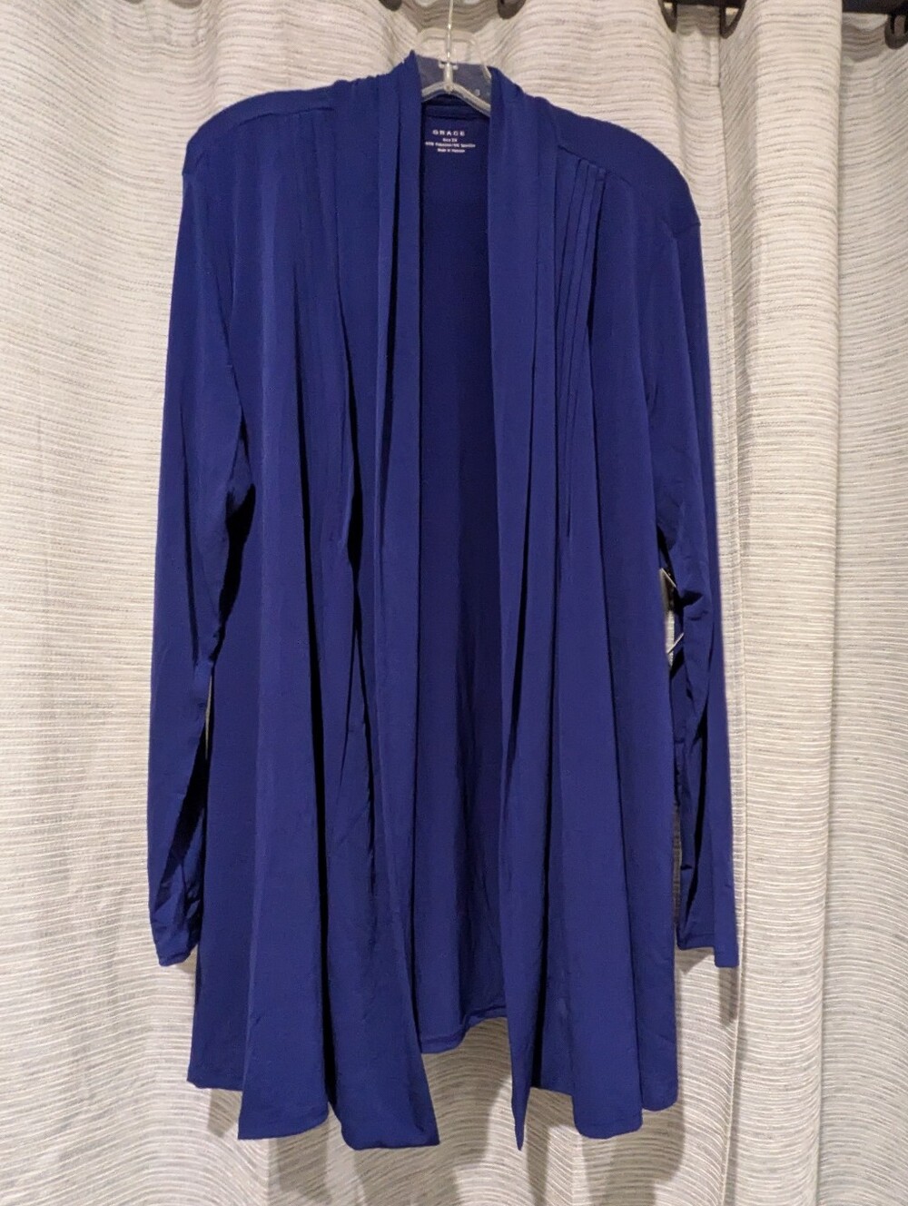 Grace Open-Front Draped Cardigan - Royal Blue
